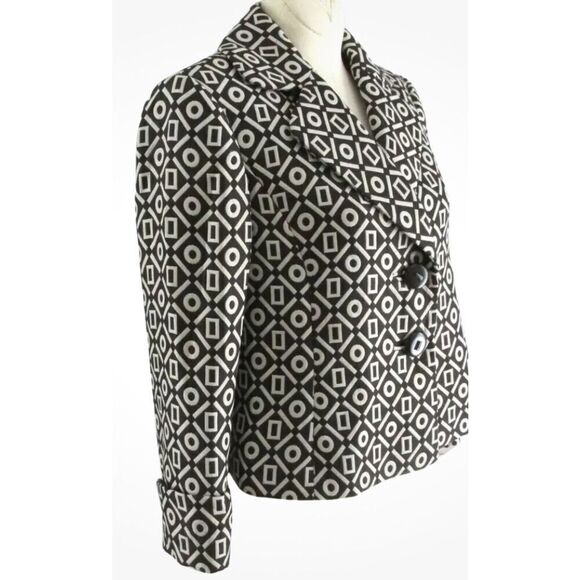 Alex Marie Espresso/Cream Cropped Jacket Sz. 16 Professional Office Spring - Picture 7 of 10